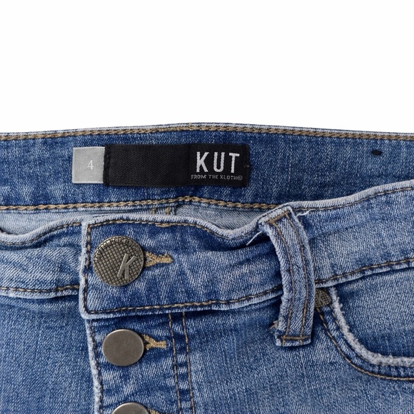 Kut from the Kloth Medium Blue High-Rise Distressed Skinny Jeans - Picture 8 of 8